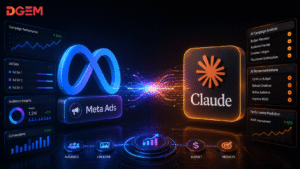 Claude AI optimizing Meta Ads campaigns with live analytics, audience targeting, and ROAS tracking for digital marketers and businesses in India.